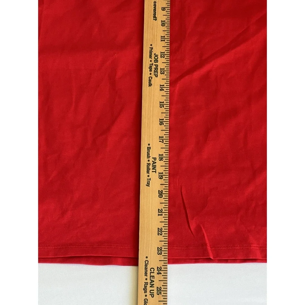 Michael Kors Womens True Red Ruched Quarter Zip Sleeveless Polo Top Large MK